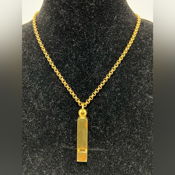 Monet vintage golden whistle necklace - Picture 1 of 5